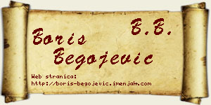 Boris Begojević vizit kartica
